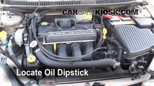 2001 Dodge Neon 2.0L 4 Cyl. Aceite Controlar nivel de aceite